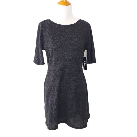 NEW Lulus London Lovely Skater Dress Ribbed Knit Gray Soft XL - Picture 2 of 12